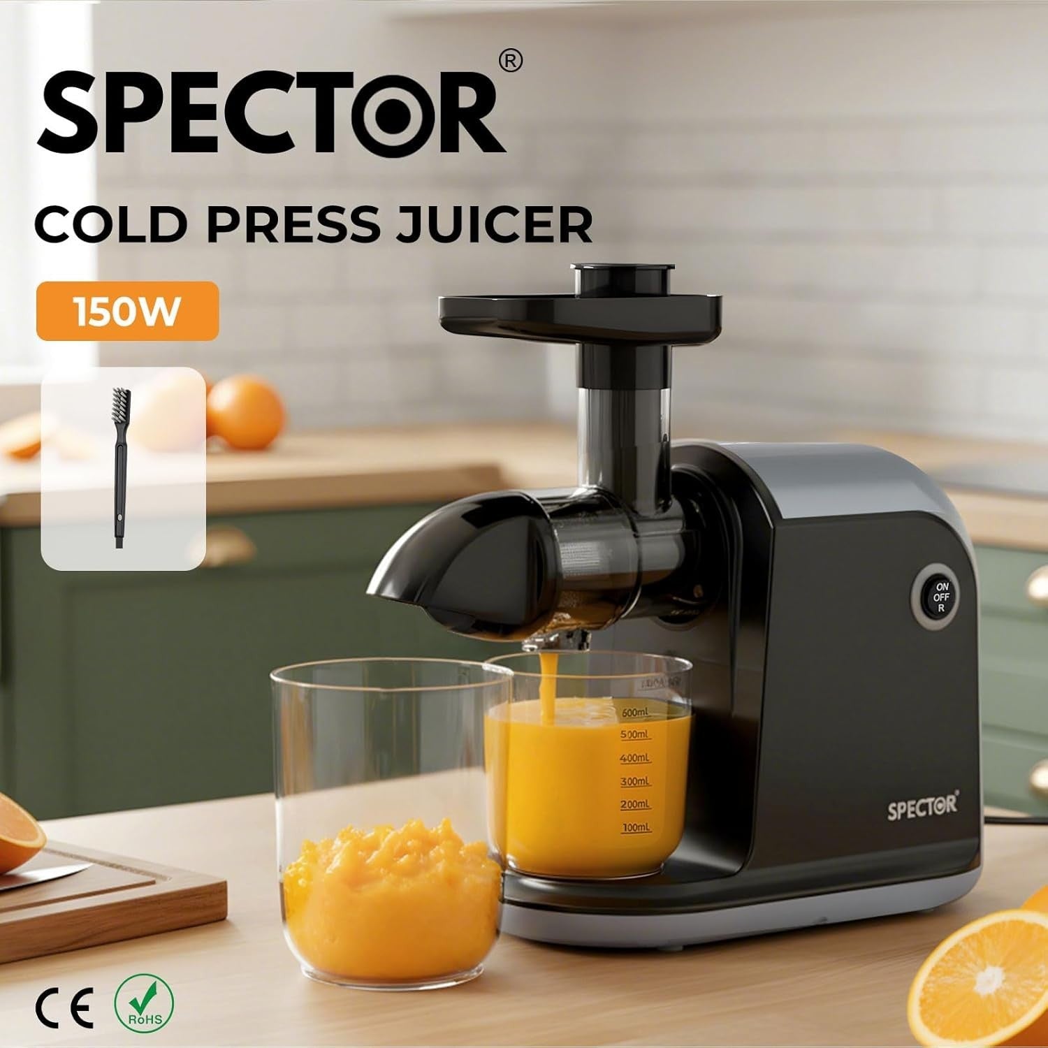 Cold Press Slow Juicer Whole Fruit Quiet Reverse BPA Free High Yield