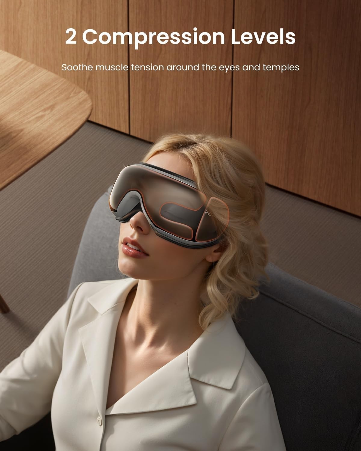 Heated Eye Massager Compression Bluetooth Remote Foldable