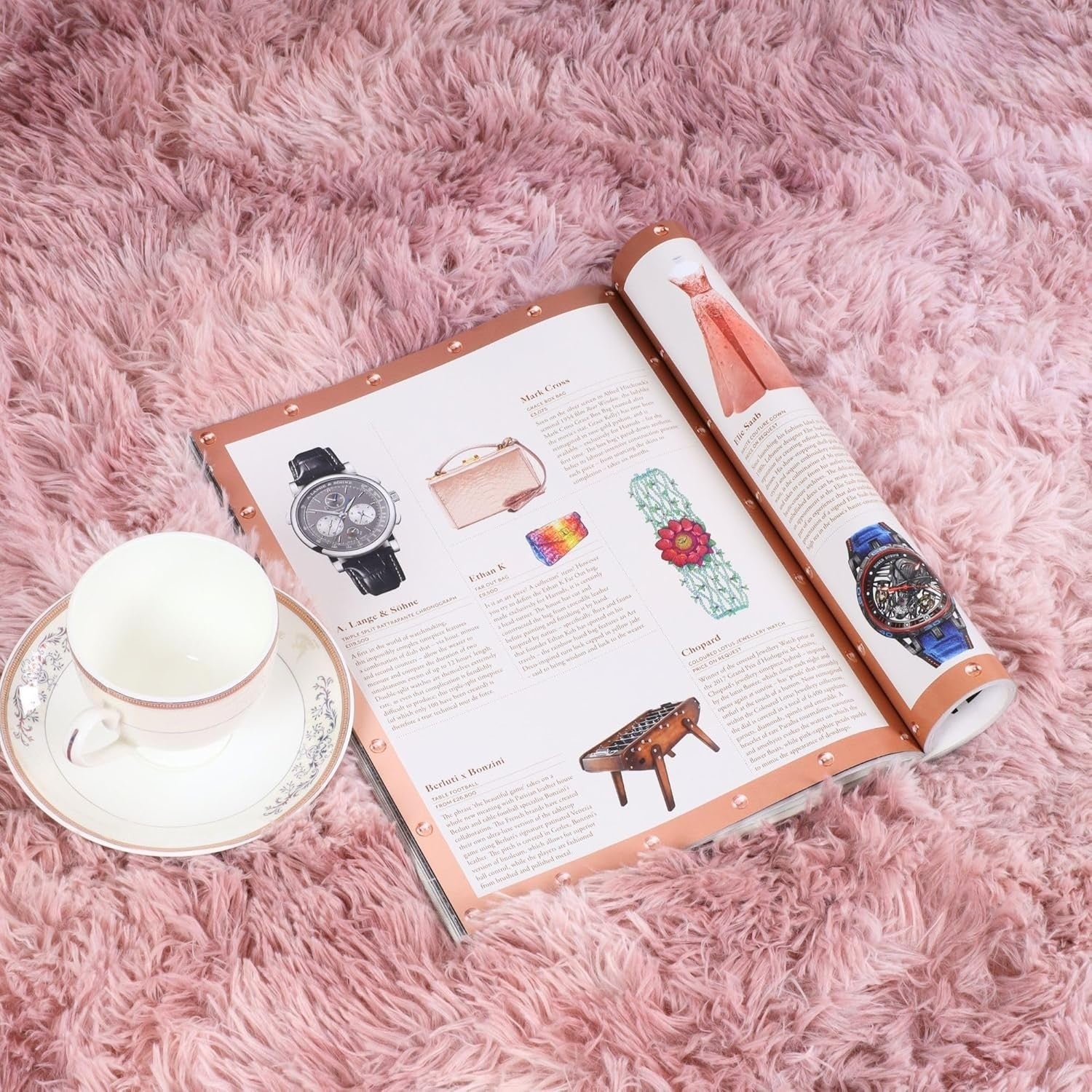 Large Pink Shaggy Rug 200x290cm Soft Fluffy Non Slip Tie Dye Lilac Carpet
