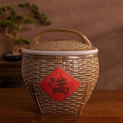 10KG Chinese Retro Ceramic Rice Jar Sealed Grain Storage Container