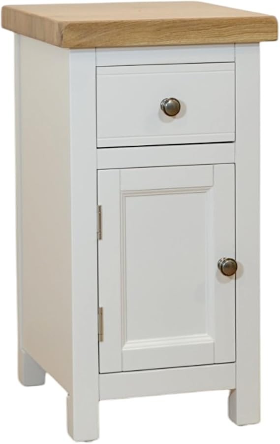 Snow White Bedside Cabinet Drawer & Cupboard | Fully Assembled Unit