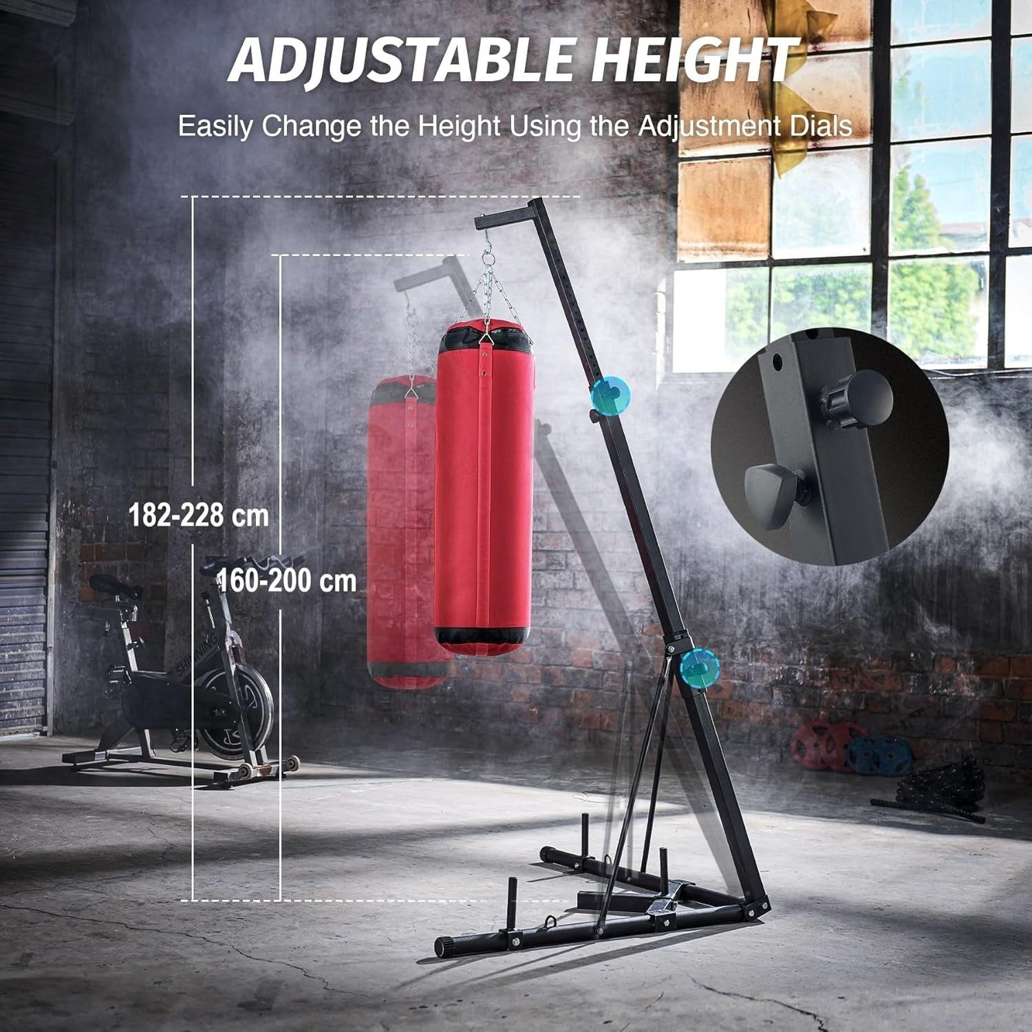 Heavy Duty Punching Bag Stand Kit Adjustable Boxing MMA Home Gym