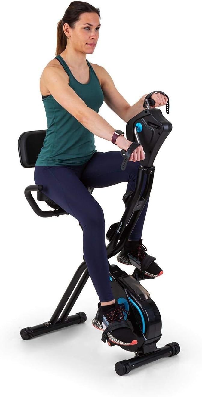 Foldable Magnetic Exercise Bike w/ LCD Monitor, 8 Resistance Levels & Holder