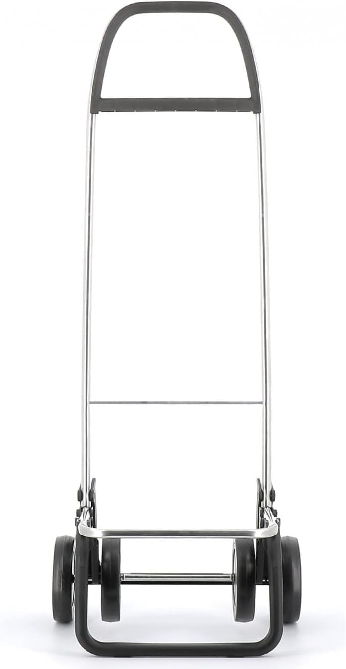4 Wheel Foldable Shopping Trolley Lightweight Aluminium Push Pull Cart Black
