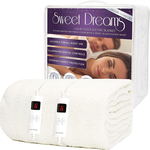 Double Electric Underblanket Dual Control Luxury Fleece Fast Heat Auto Off