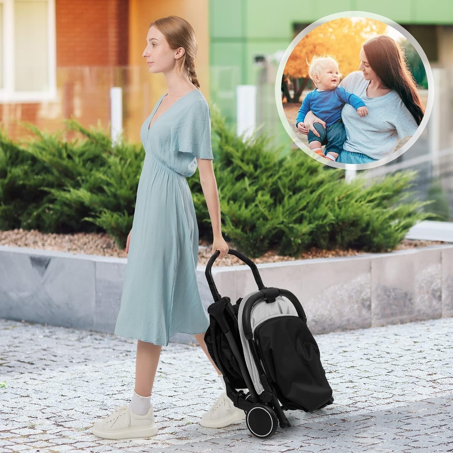 Lightweight Baby Stroller Folding Pushchair 0–36 Months with Canopy