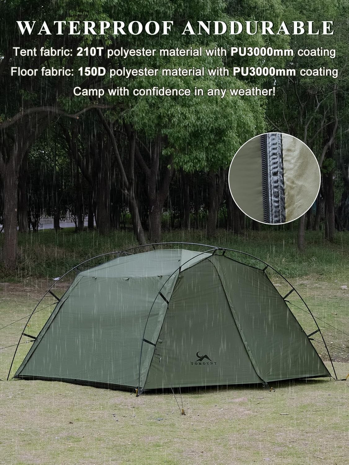 4 Person Cabin Camping Tent PU3000mm Waterproof w Vestibule
