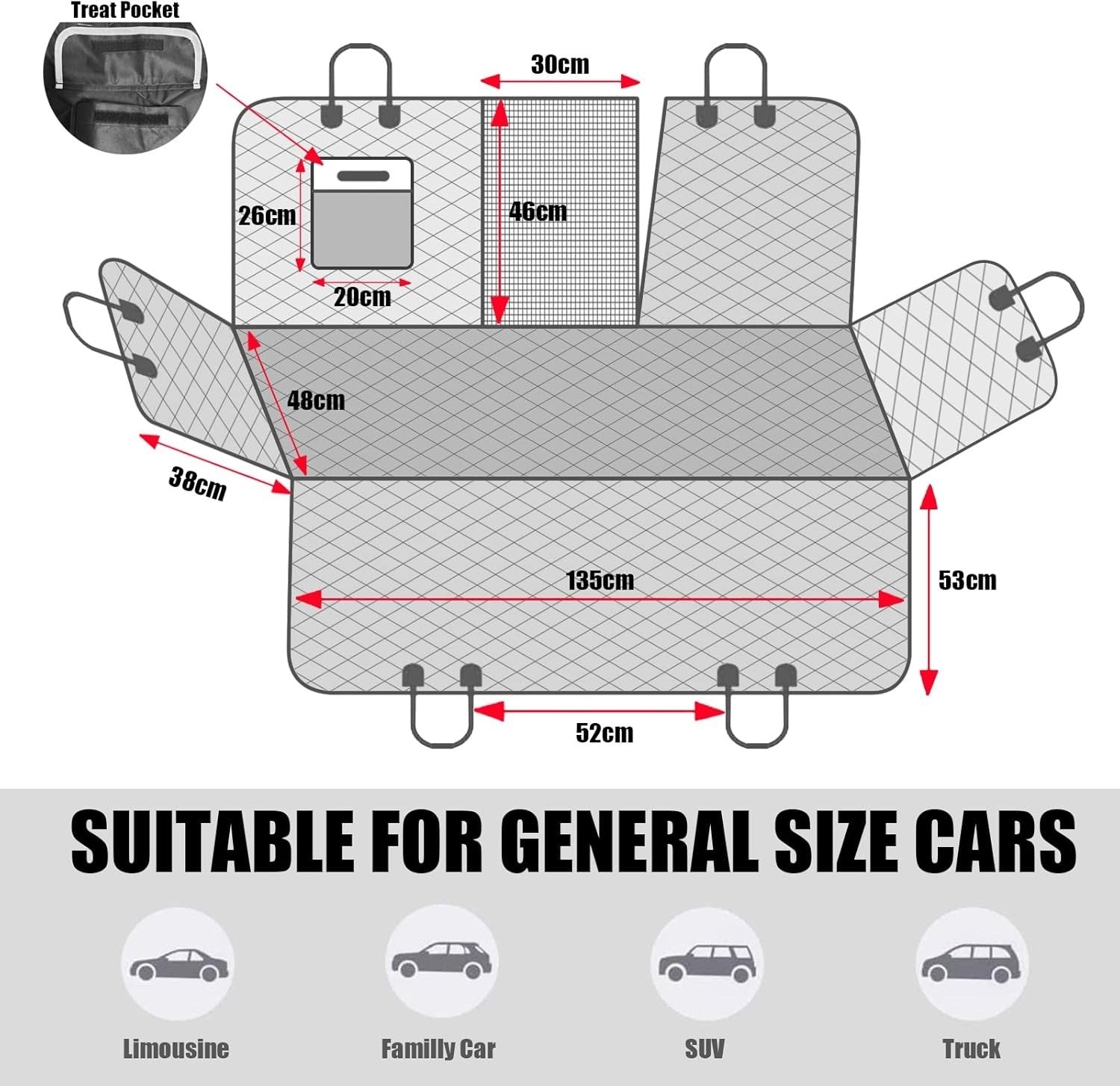Waterproof Dog Car Seat Cover Hammock Mesh Window SUV Truck Protector