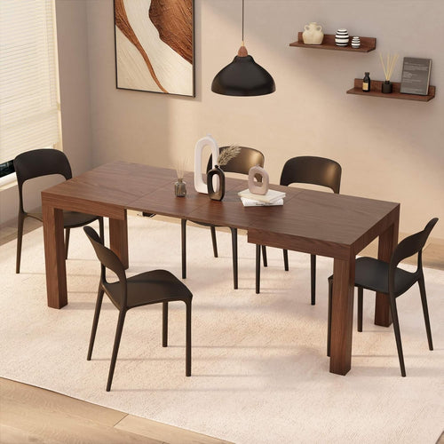 Extendable Canaletto Dining Table 8 Seater Wood Modern SpaceSaving 120-200cm