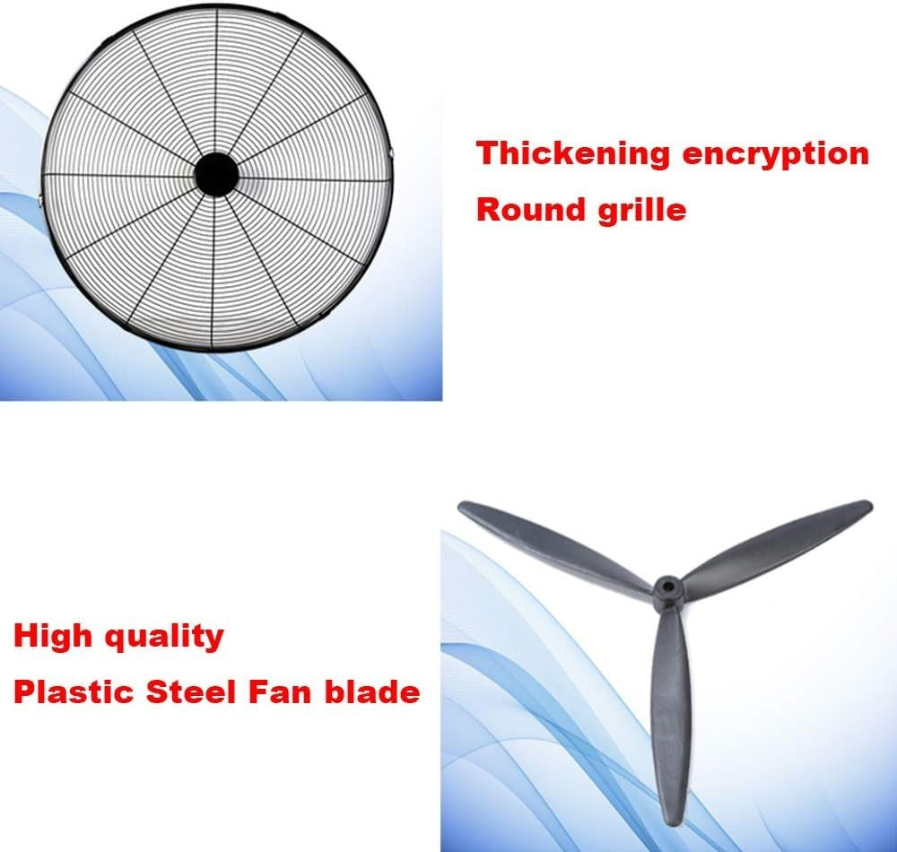 30" Industrial Wall Fan 3-Speed 230W Metal Oscillating Heavy Duty Cooling Copper