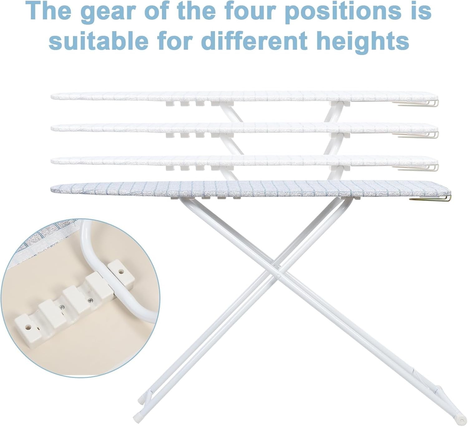 Foldable Ironing Board 107x30cm Extra Wide Lightweight with Iron Rest