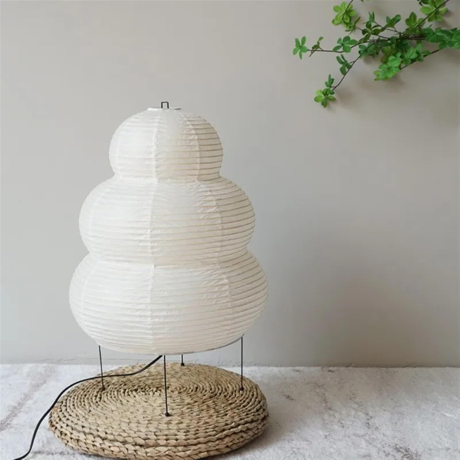 Tripod Floor Lamp Rice Paper Shade Minimalist Bedside Living Room Light