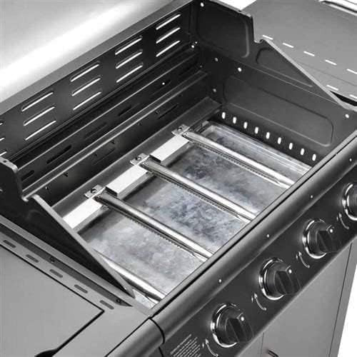 4+1 Gas BBQ Grill with Side Burner, 54x135x110cm, Storage Cabinet, Wheels, Cover
