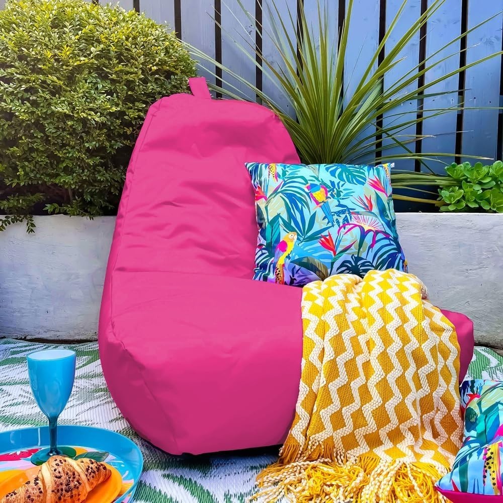 Waterproof Indoor Outdoor Bean Bag Chair Lounger Seat Recliner Pink