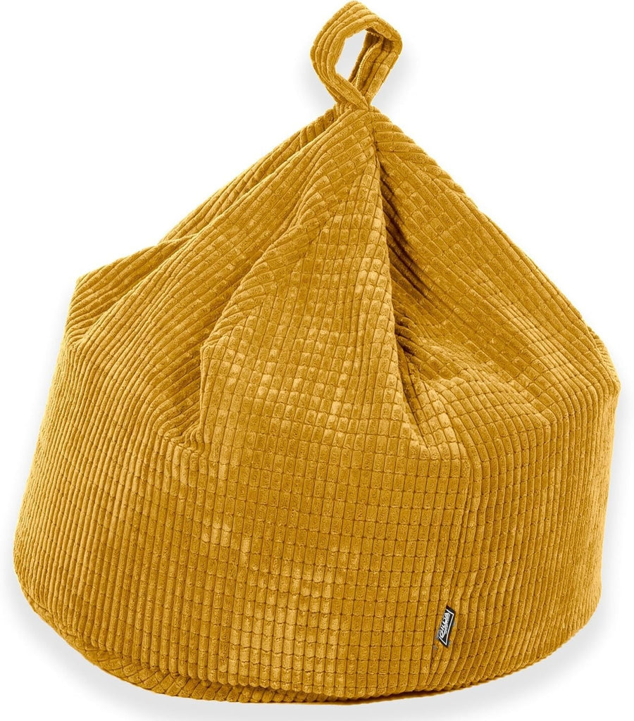 Kids Corduroy Bean Bag Chair Mustard – Comfy Seat for Bedroom & Playroom
