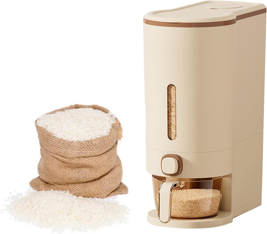 10KG Sealed Rice Dispenser Grain Storage Container with Measuring Cup