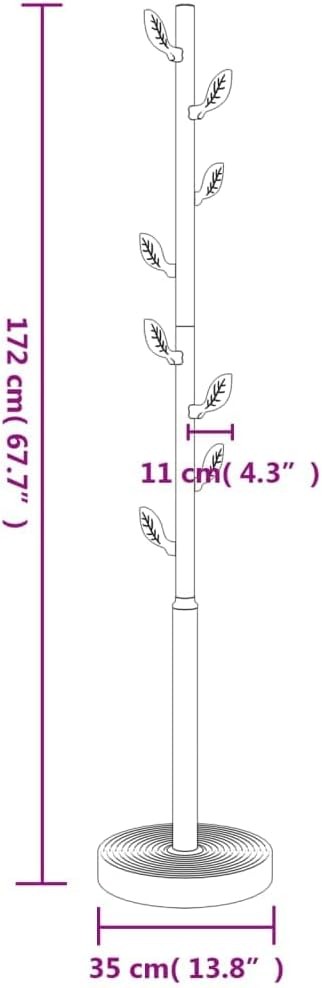 Modern White Metal Coat Rack Stand | Freestanding Hall Tree with Cement Base 172