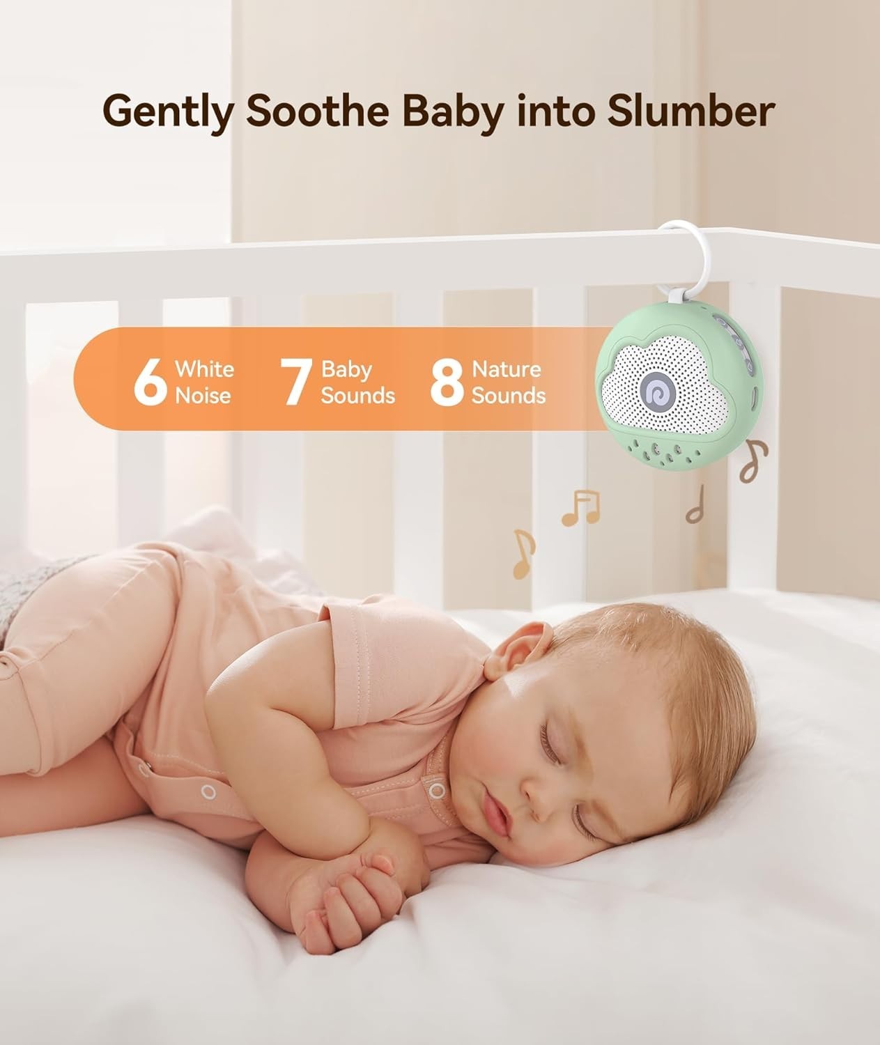 Portable Baby White Noise Machine Silicone BPA-Free 21 Sounds Sleep Aid