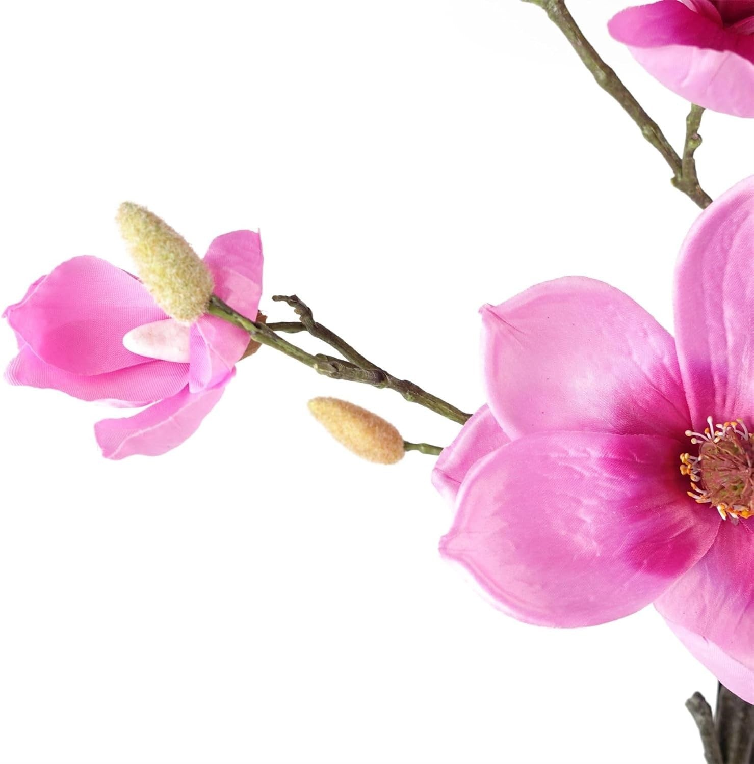110cm Artificial Pink Magnolia Blossom Tree Floral Plant in Pot Home Decoration