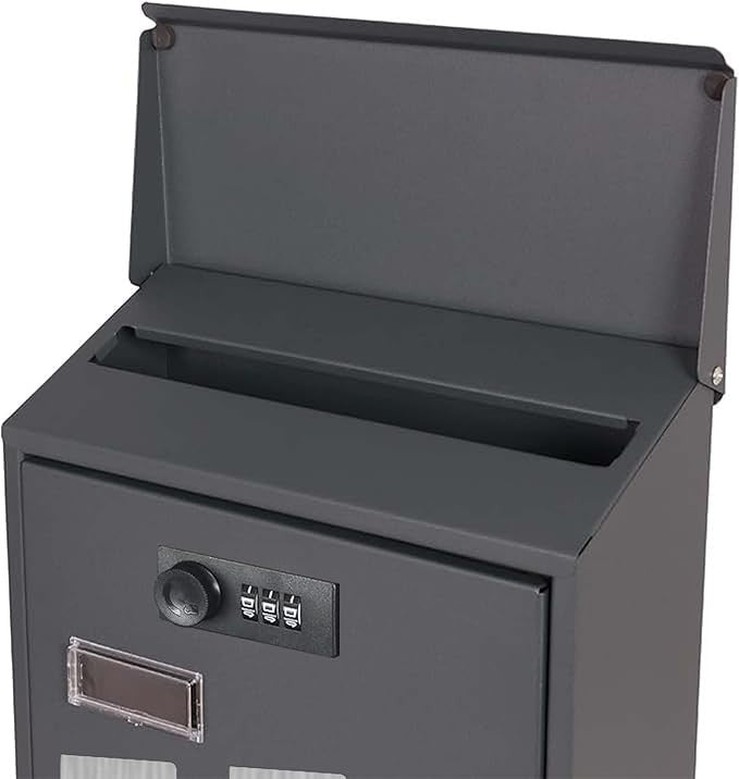 Waterproof Wall Mounted Letterbox | Lockable Steel Post Box for Front Door Use