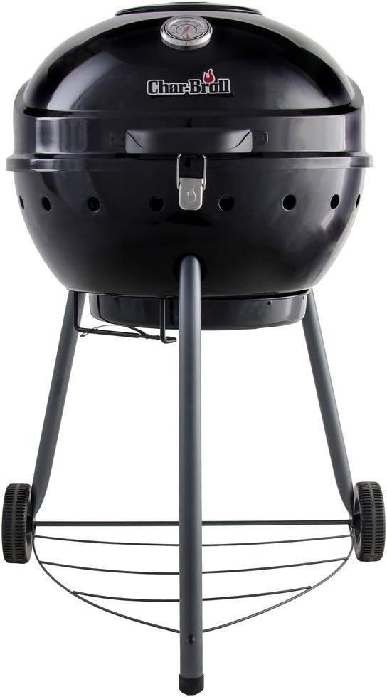 Adjustable Charcoal Kettle BBQ Grill with Thermometer & Wheels Outdoor Garden