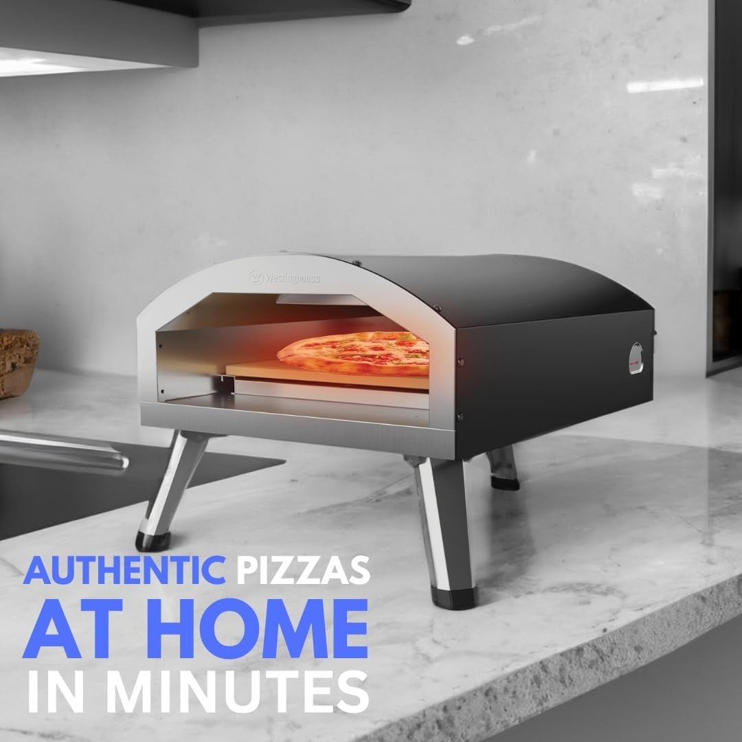 Electric Pizza Oven 12" | Indoor Outdoor BBQ Pizza Maker w/ Stone Plate 2200W