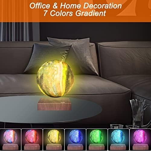 Lacquered Levitating Moon Lamp 7-Color Floating LED Light with Touch Control