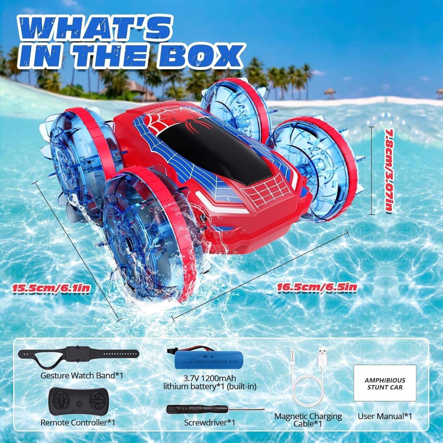 4WD Gesture RC Car Boat 60min Play Magnetic Charge Kids Gift