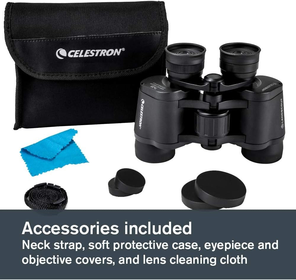 7x35 Wide-Angle Binoculars Water-Resistant K9 Optics Rubber Grip + Carry Case