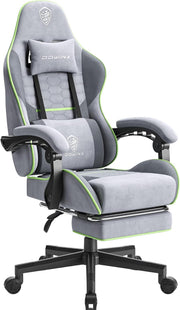 Ergonomic Gaming Chair with Footrest Massage 150kg Grey Green