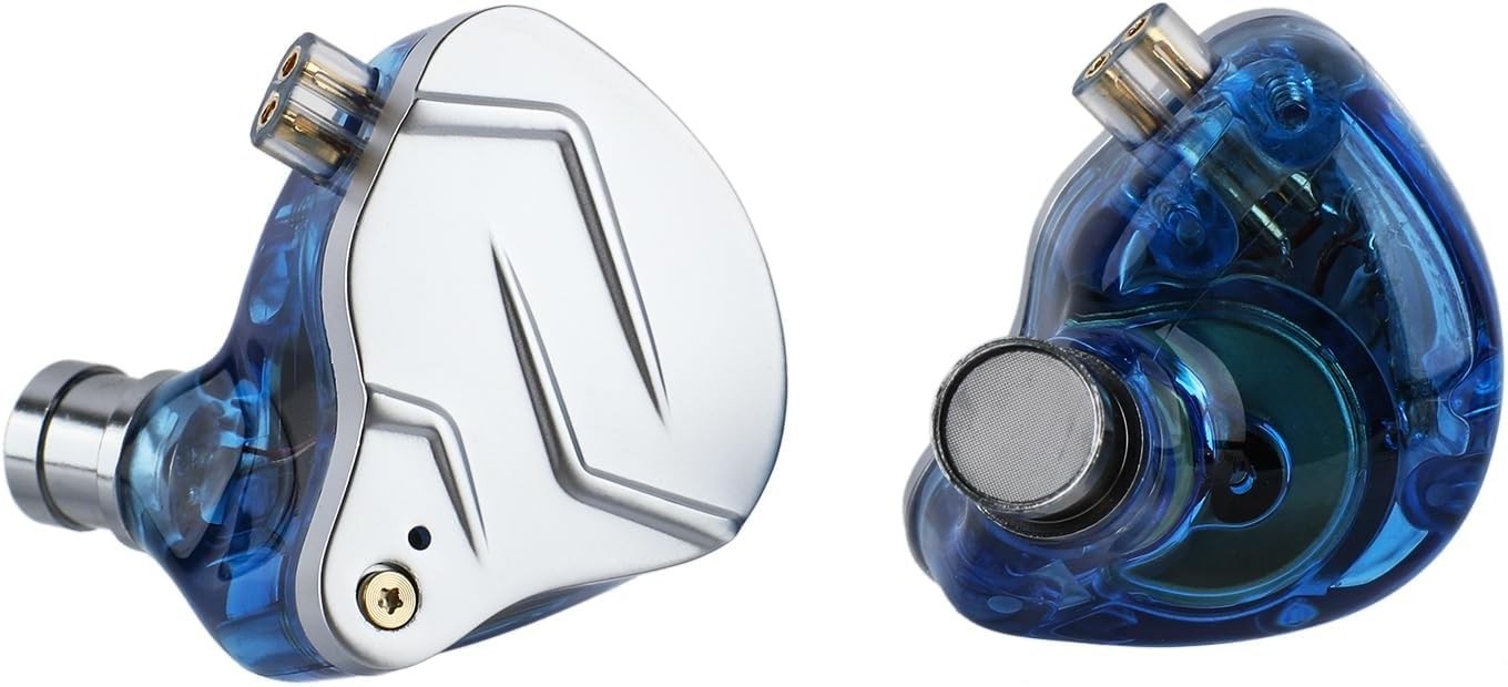 Blue Metal Hybrid Earphones 1BA+1DD HiFi Dual Driver Detachable Cable