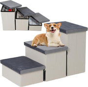 Foldable Dog Stairs with Storage – Non‑Slip Pet Steps for Bed & Sofa