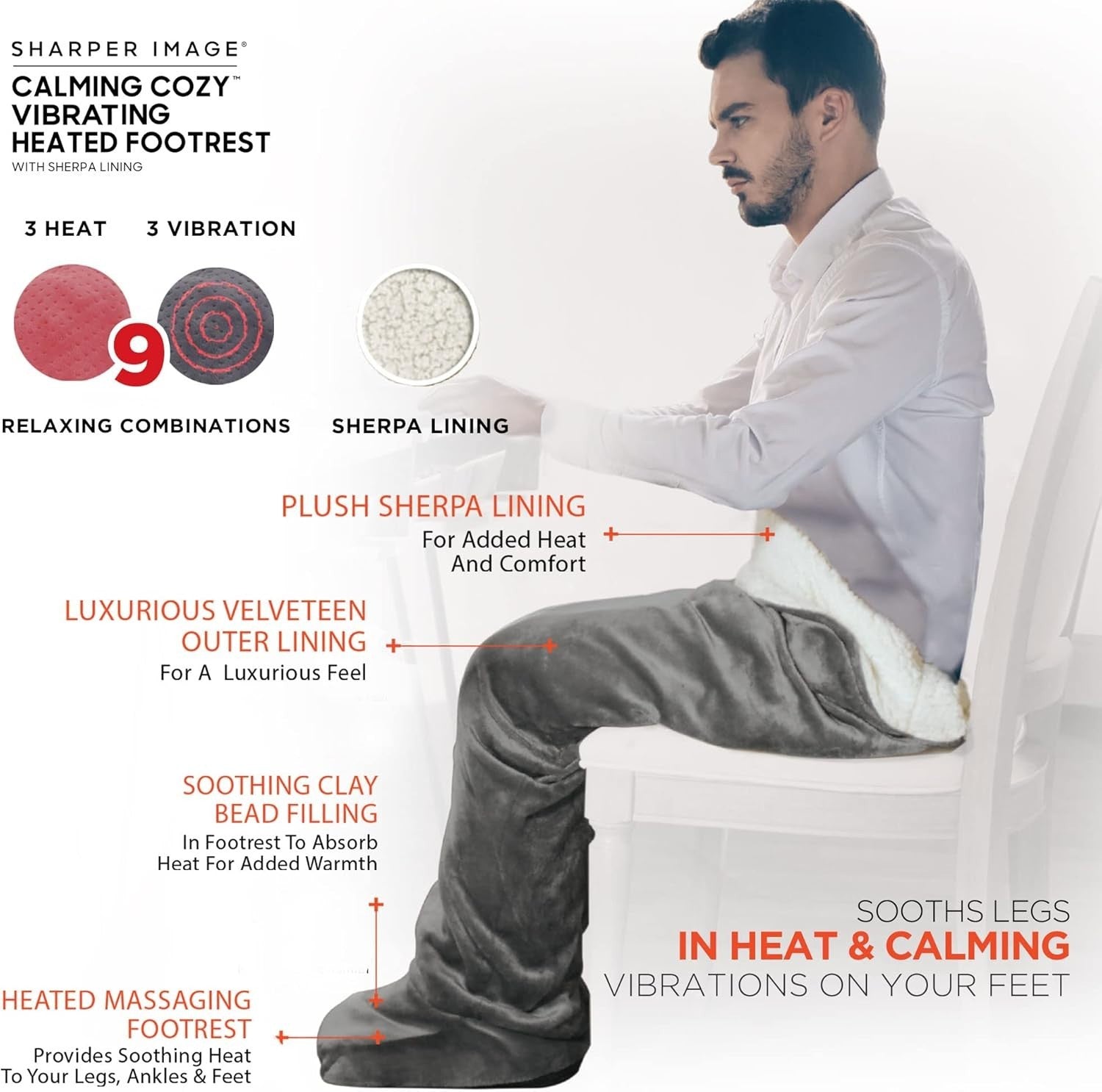 Electric Heated Sherpa Wrap with Massaging Vibrating Foot Bed