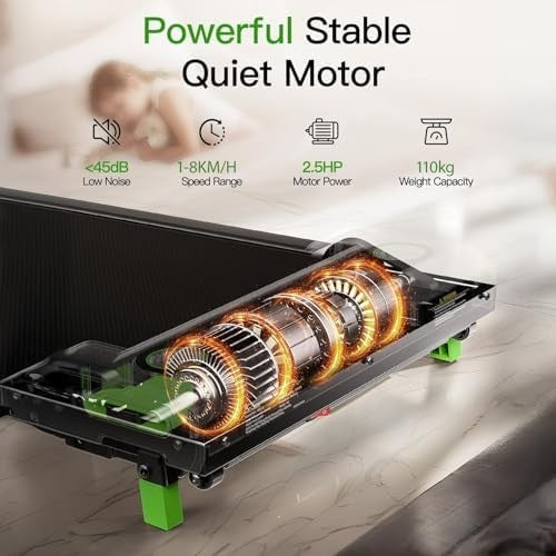 Under Desk Foldable Treadmill with Remote & Incline 1-8 km/h