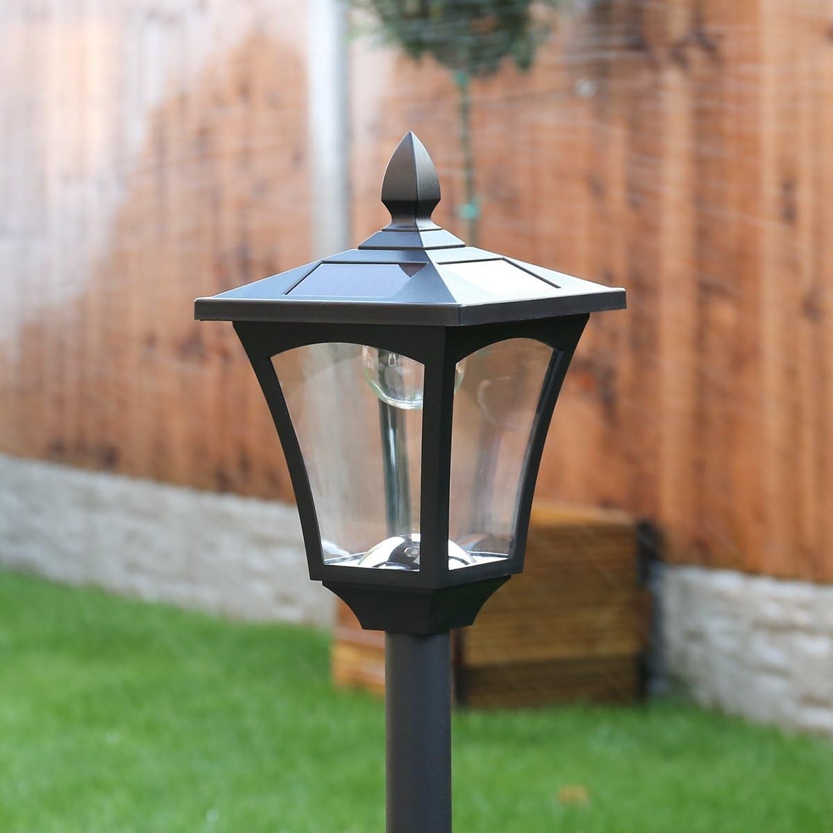 Festive Lights 4ft Solar Victorian Lamp Post Warm White Dual Brightness