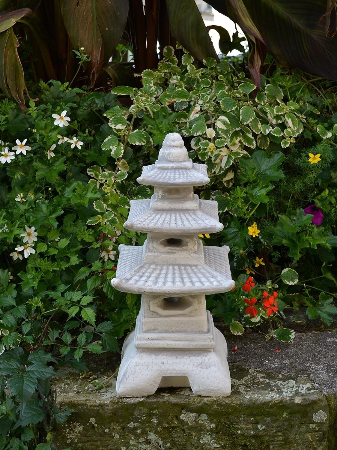 Solid Stone Japanese Lantern 47cm Pagoda Garden Sculpture