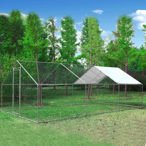 Extra Long Walk In Chicken Run Outdoor Metal Pet Enclosure 3x6x2m