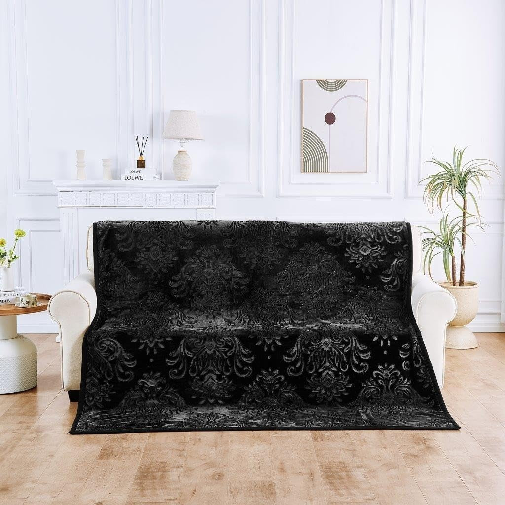 4kg Weighted Blanket King Size 200x240 cm Black for Stress & Anxiety Relief