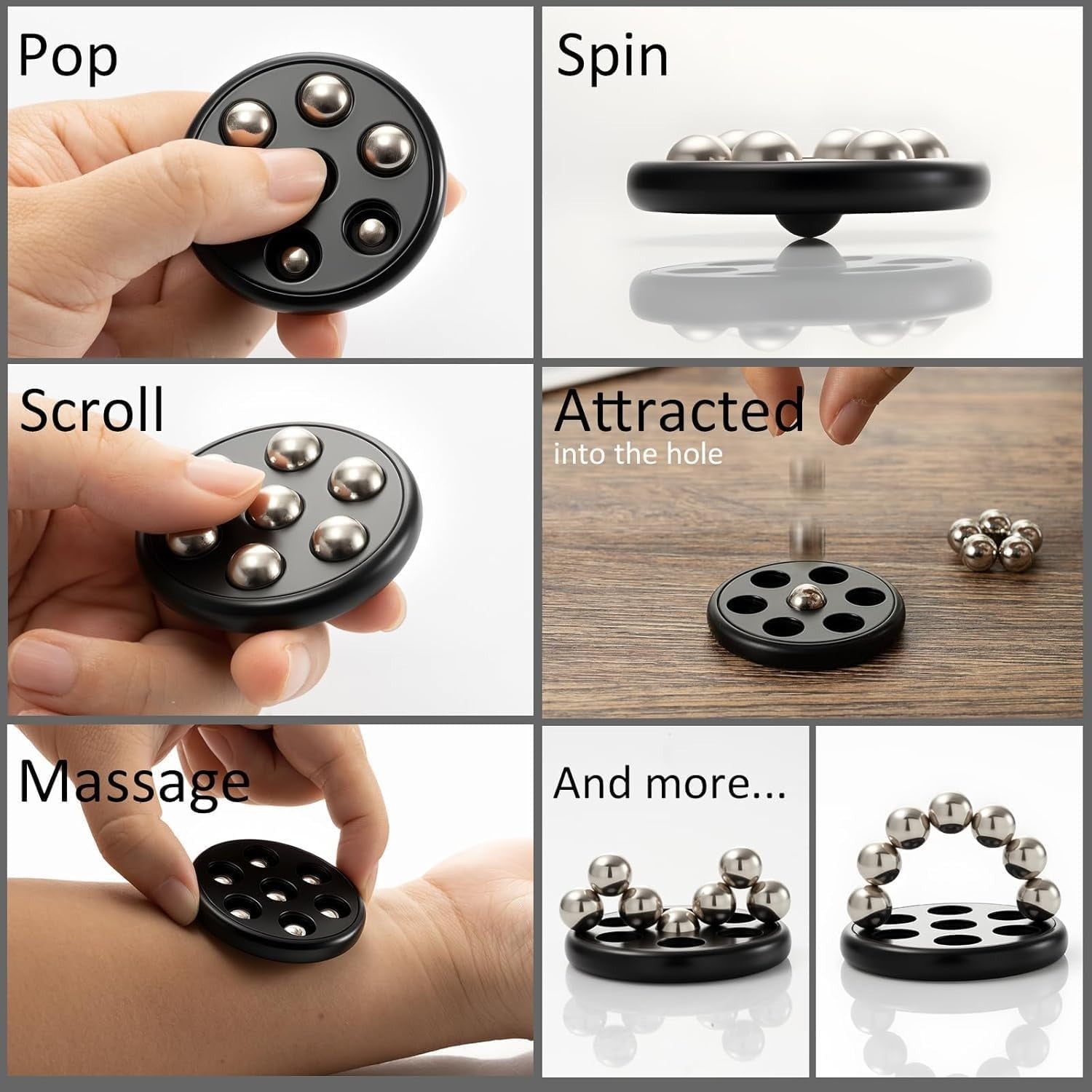 Metal Push Pop Scroll Spin Fidget Toy Stress Relief Focus EDC