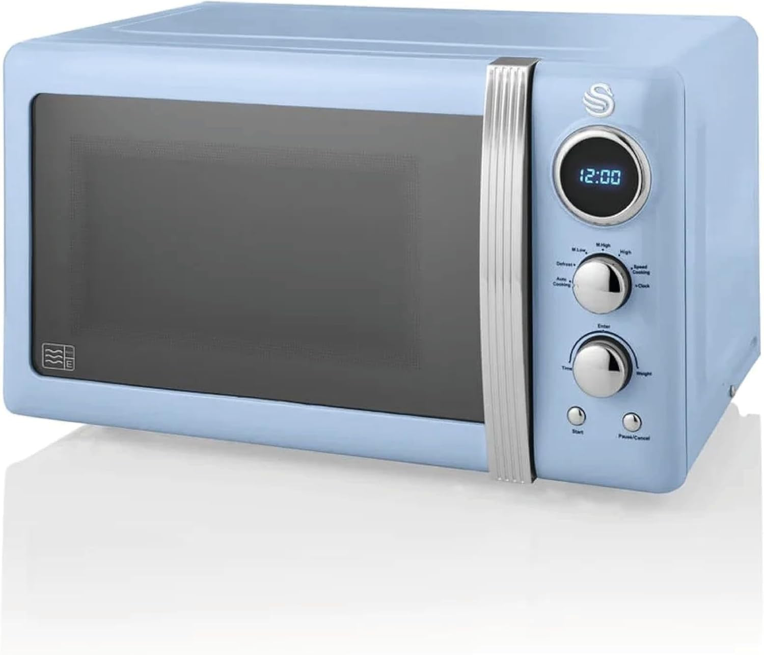 Blue 20L Digital Microwave 800W 6 Power Levels LED Display