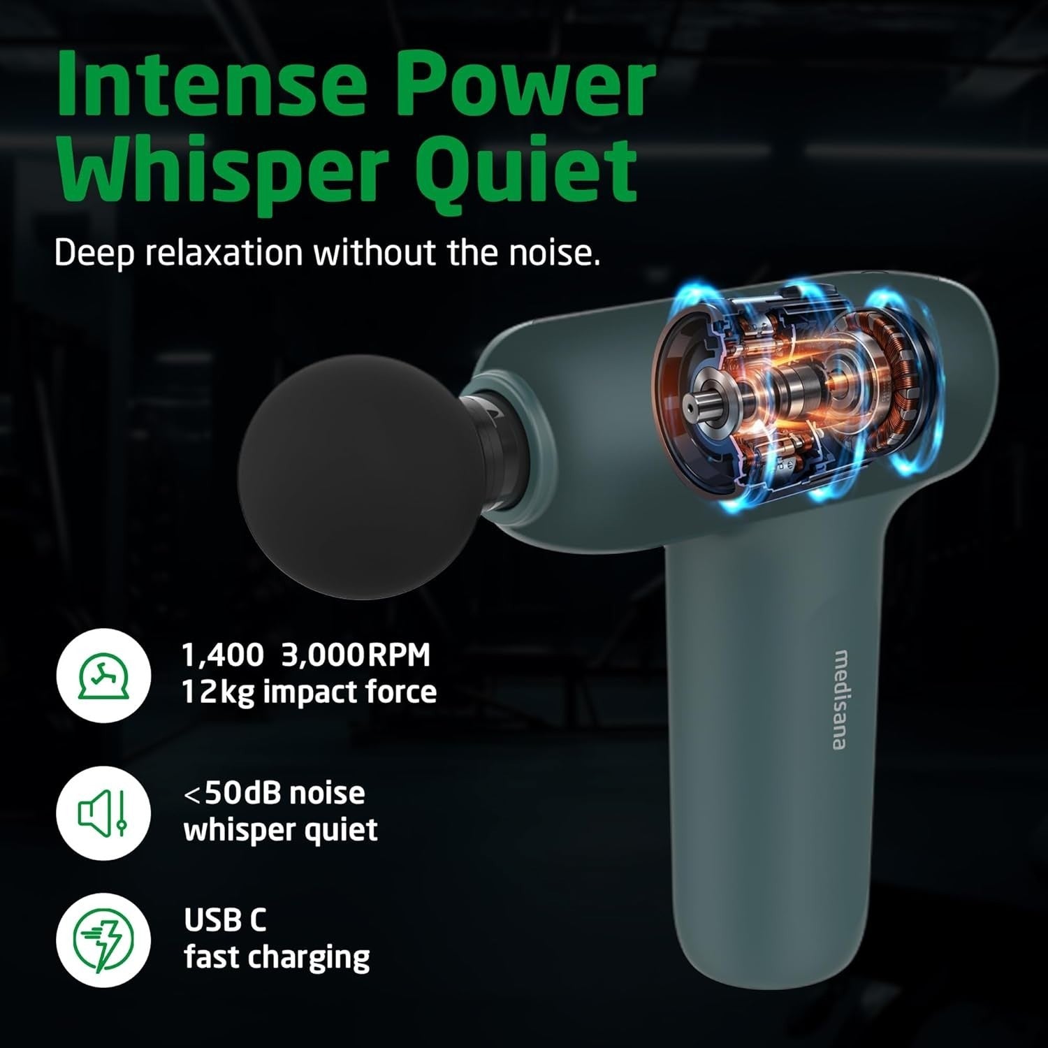 Mini Deep Tissue Massage Gun Smart Mode Cordless Muscle Massager 5 Levels