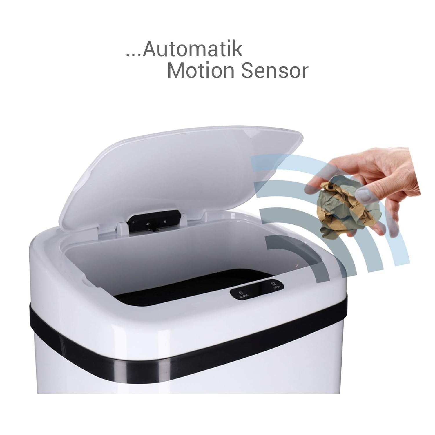 40L Automatic Sensor Kitchen Touchless Soft Close White