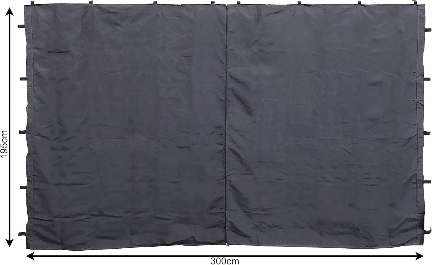 2 Gazebo Side Panels 3x4m Anthracite Polyester w/ Zipper Window