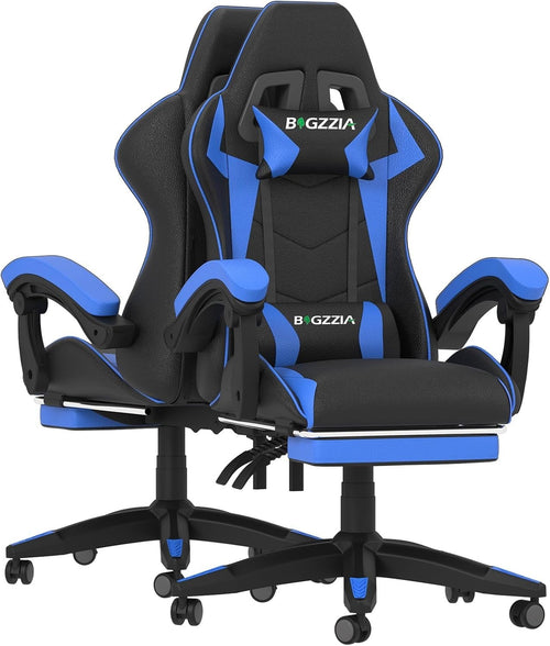 Blue LED Gaming Chair Recliner High Back Faux Leather PC Office Computer Seat