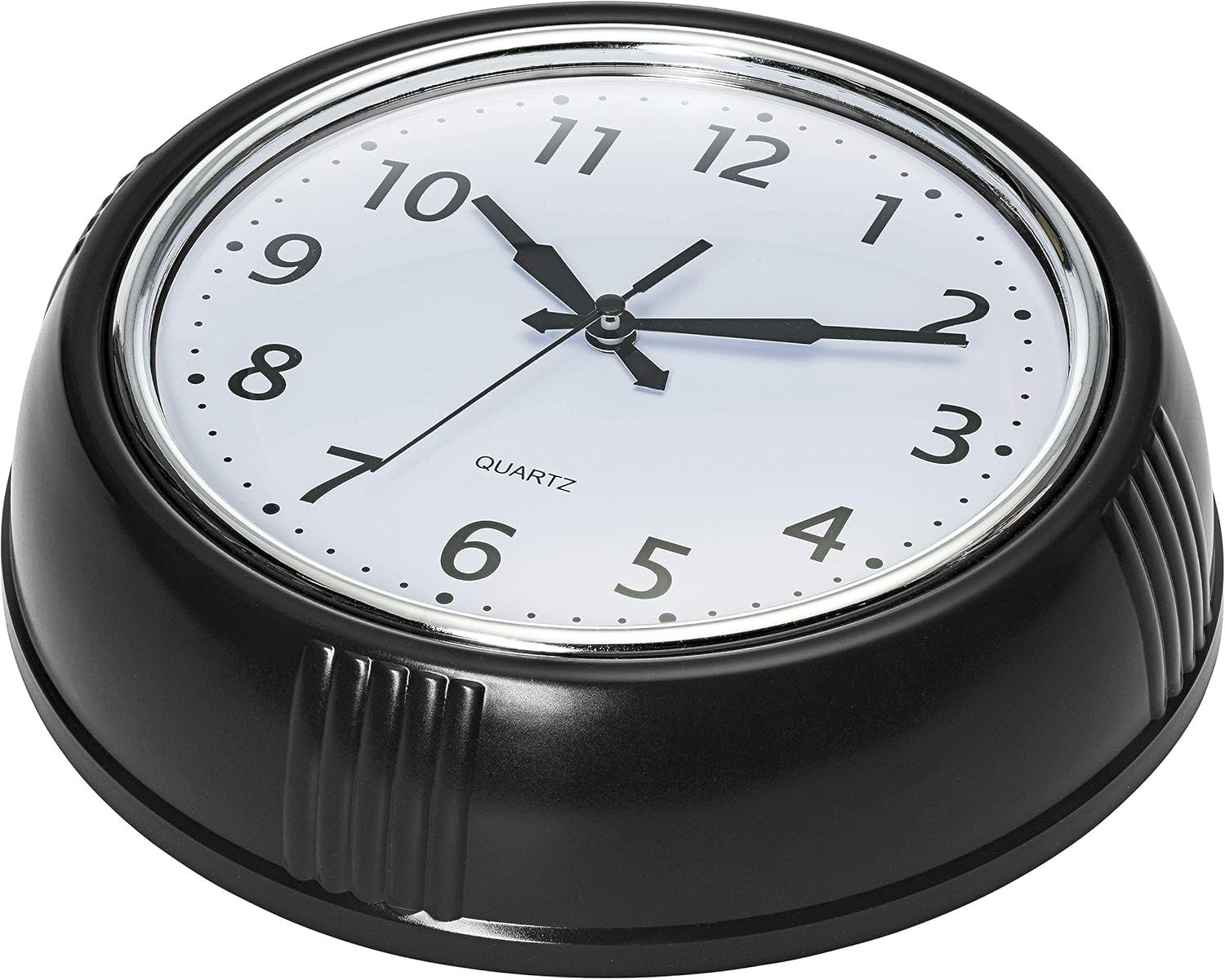 Black Retro Wall Clock 9.5" Silent Non-Ticking Quartz Easy-Read Vintage Home