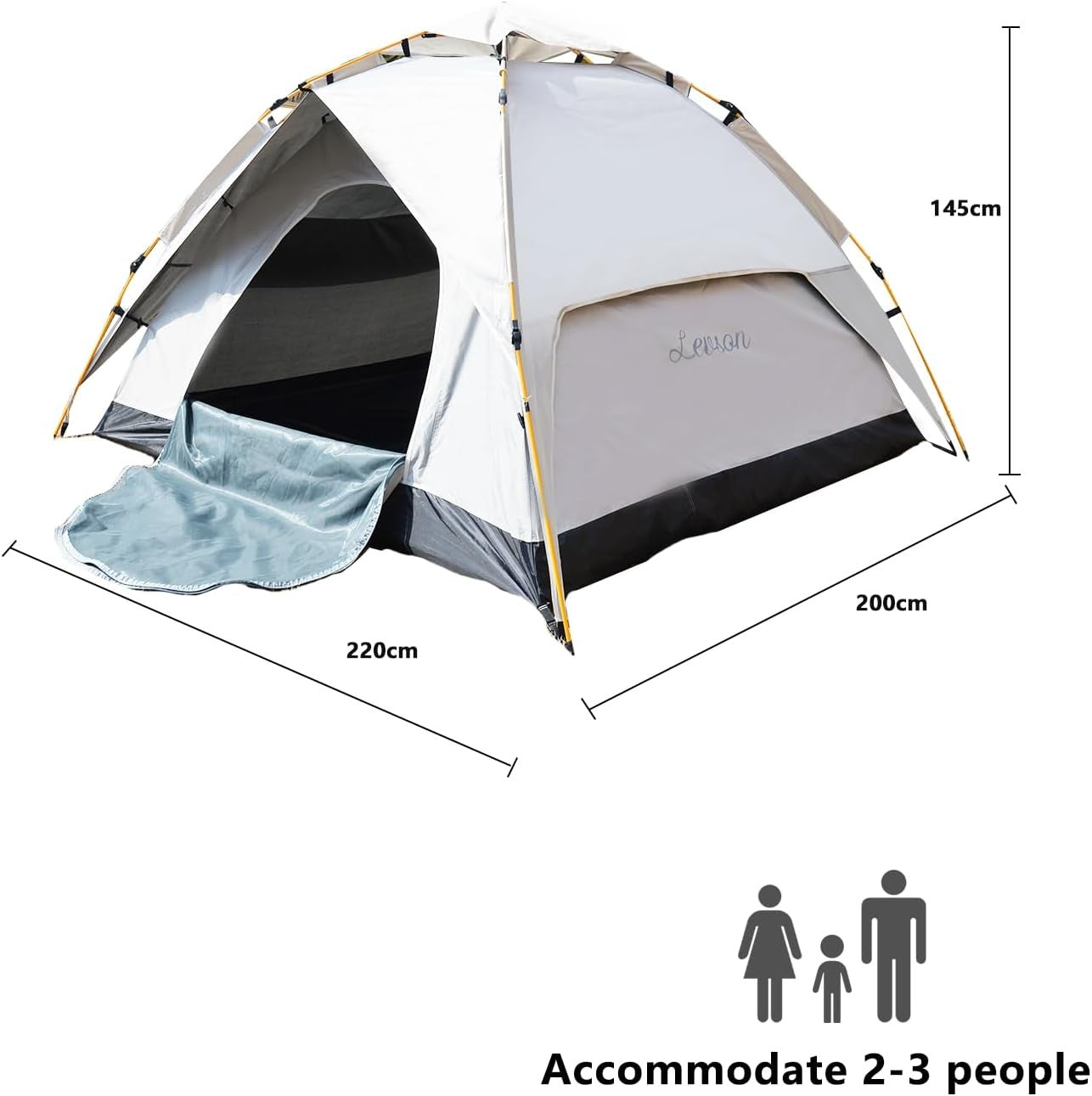 3 Man Pop Up Camping Tent Waterproof 4 Season Easy Setup