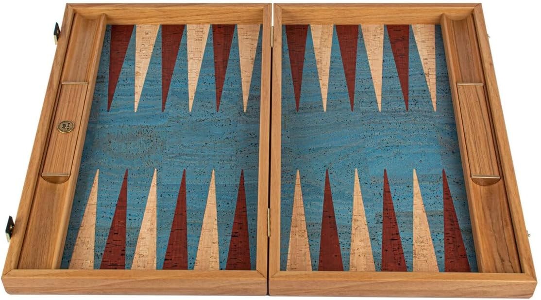 19 Inch Luxury Cork Backgammon Set Wooden Folding Strategy Board Game