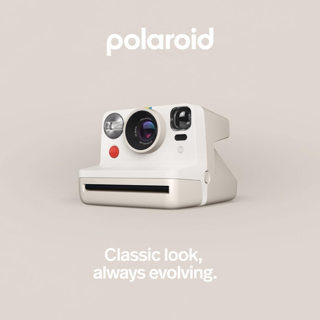 Instant Camera Vintage White USB-C Rechargeable Double Exposure