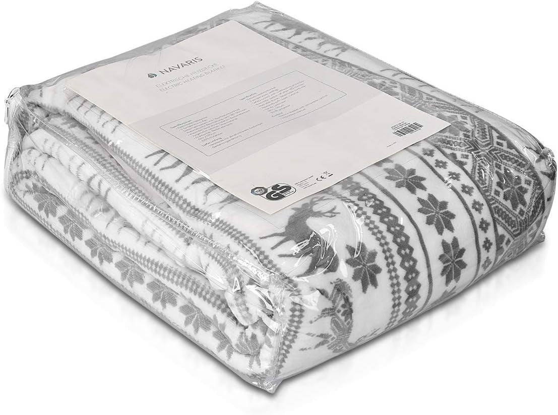 Electric Heated Throw Blanket Christmas Design 3 Heat Auto Off Washable 180x130