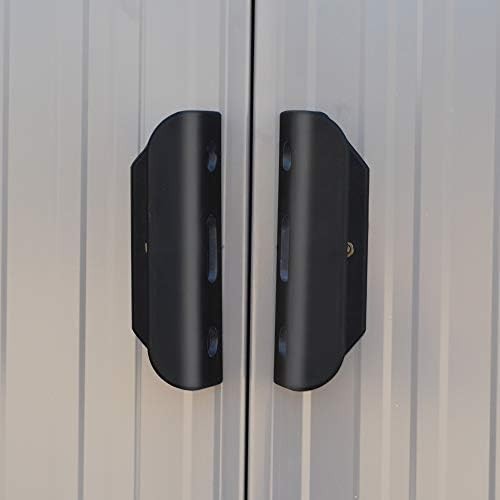 8x4FT Metal Garden Shed Apex Roof Tool Storage House Double Sliding Doors